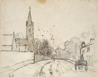 Recto: Studie von Upper Norwood, London, mit der All Saints Church, 1871